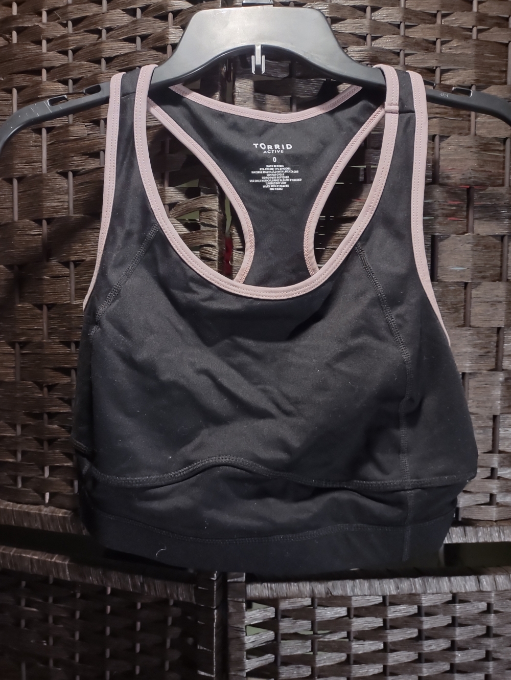 Torrid Active Wireless Racerback Sports Bra in black lilac Size 0